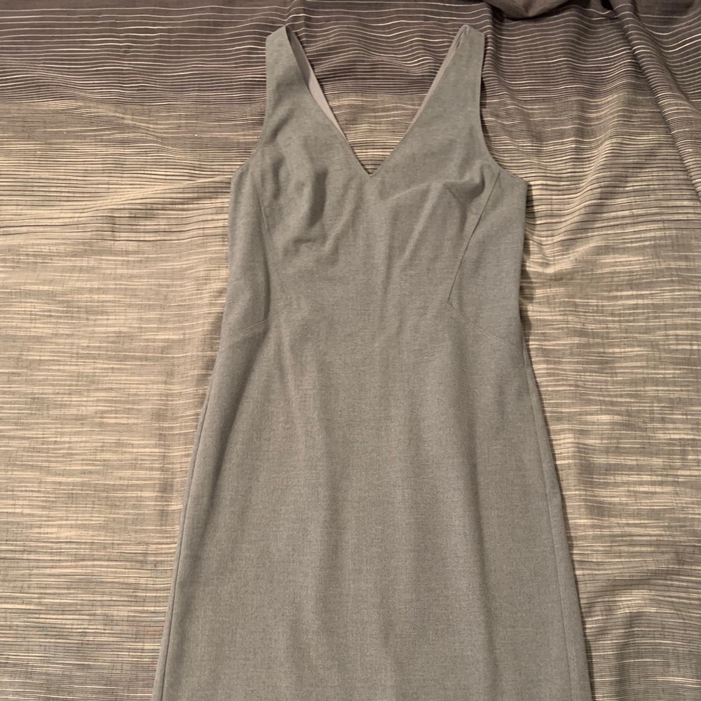 Tall light grey suit dress